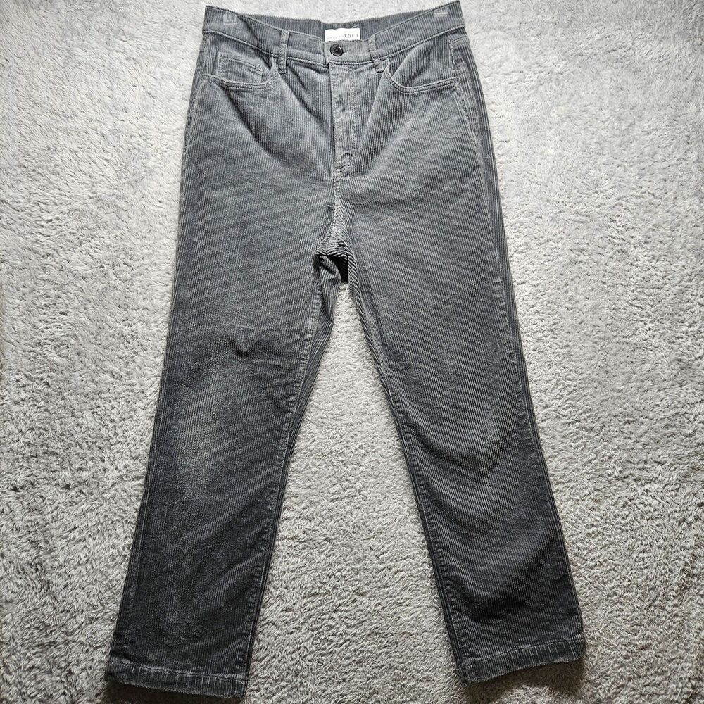 Loft Gray Corduroy Pants Size 8 Straight Leg Casual Neutral
